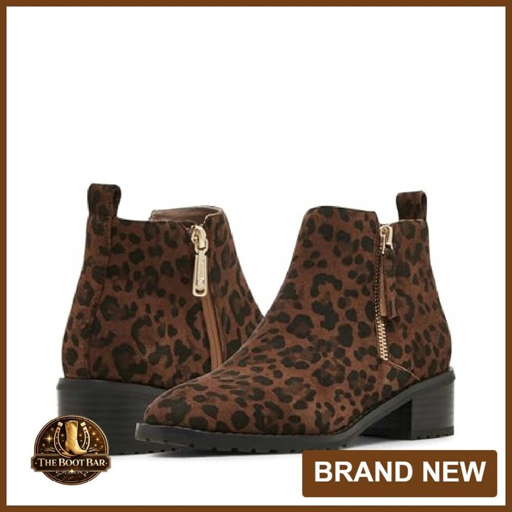 Waterproof Suede Ankle Boots with 1.75" Stacked Heel, Square Toe - Picture 8 of 8